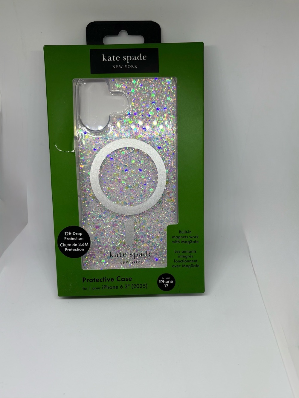 Kate Spade New York Protective Case IPhone 17 6.3" Iridescent Glitter MagSafe